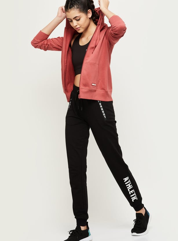 MAX Women Solid Hooded Sporty Jacket