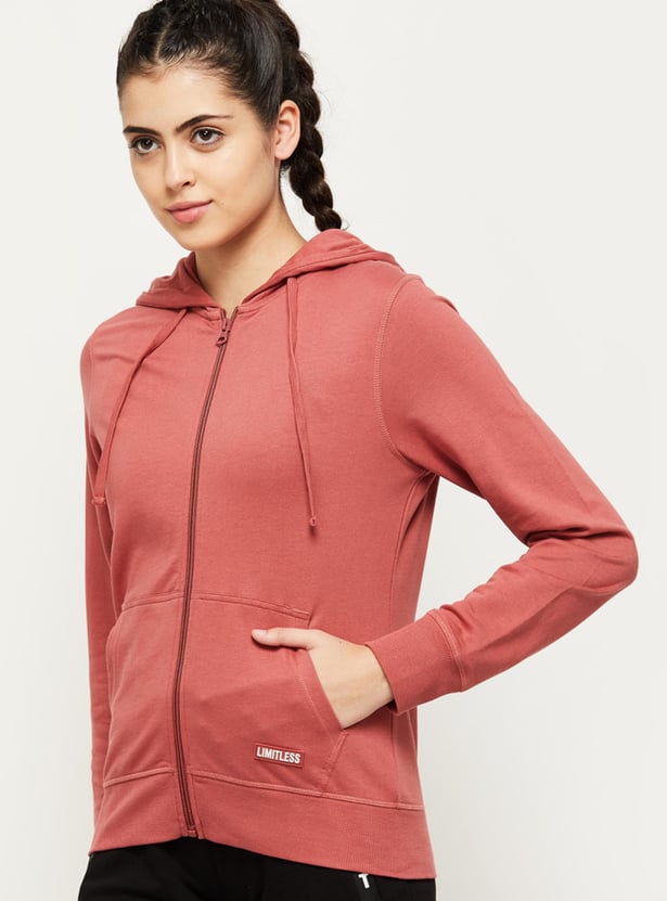 MAX Women Solid Hooded Sporty Jacket
