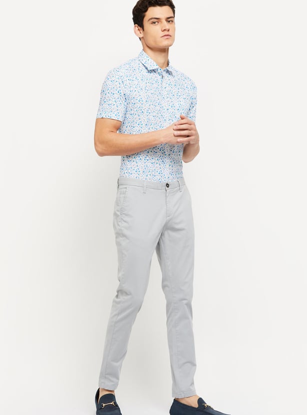 Men Floral Print Half Sleeves Casual Shirt