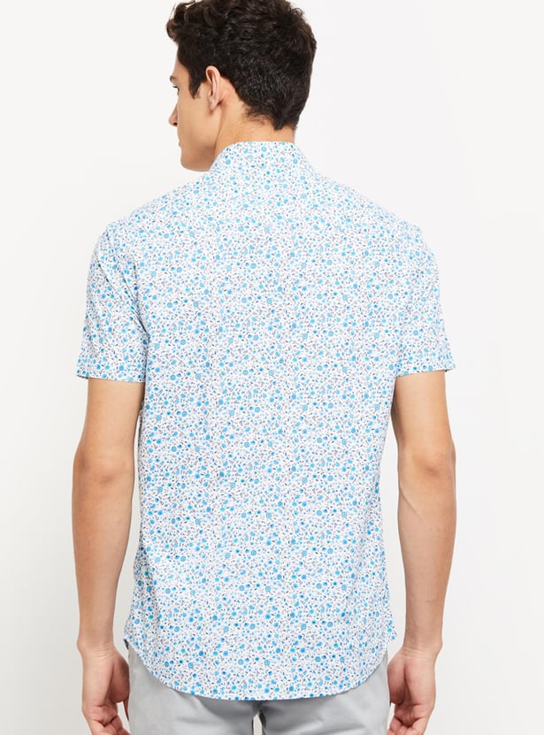 Men Floral Print Half Sleeves Casual Shirt