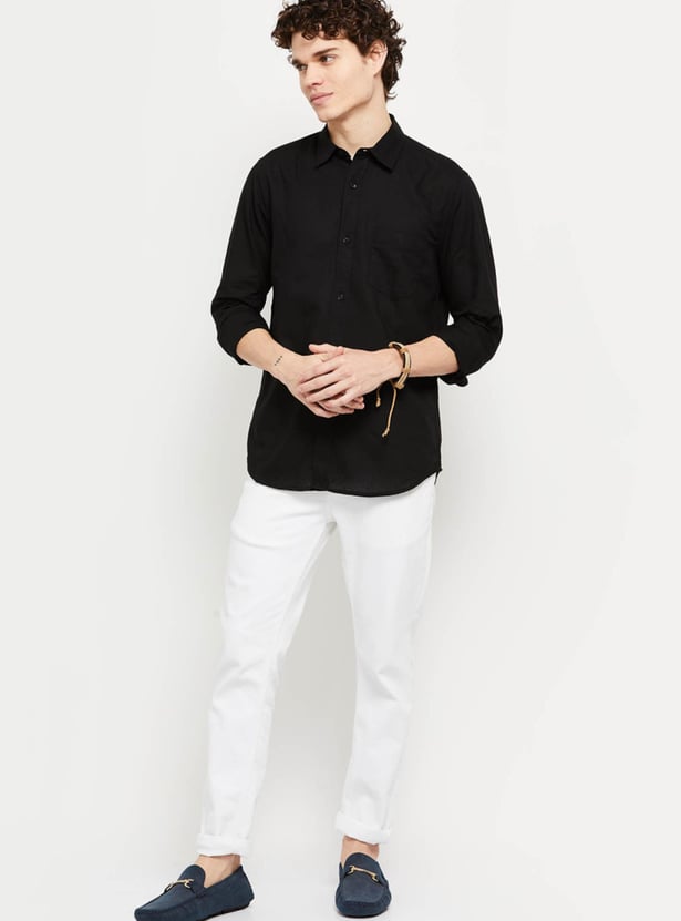 Men Solid Full Sleeves Shirt