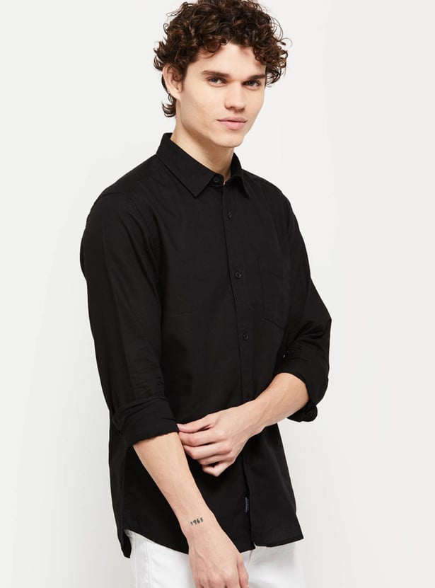 Men Solid Full Sleeves Shirt