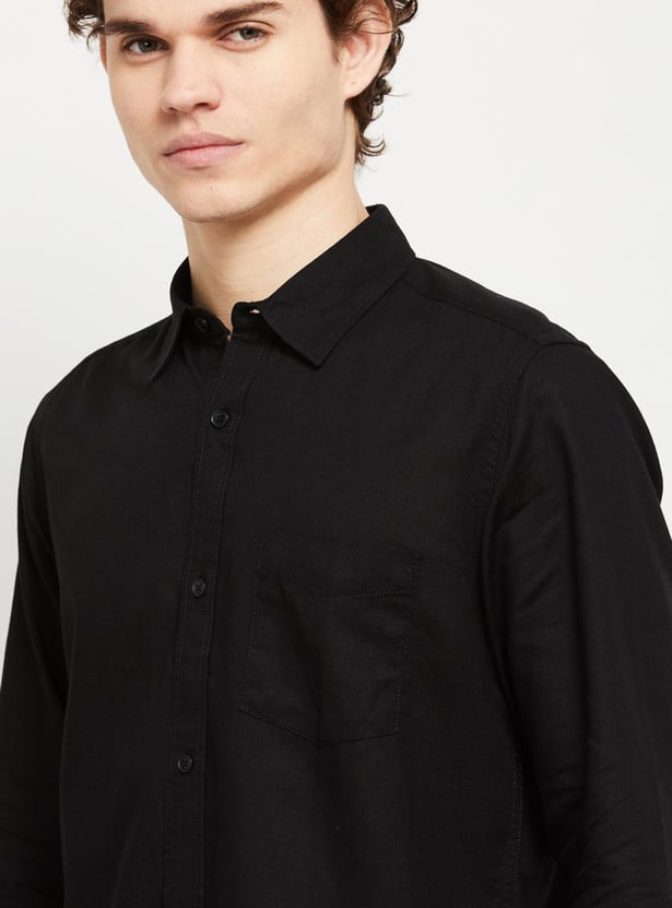 Men Solid Full Sleeves Shirt