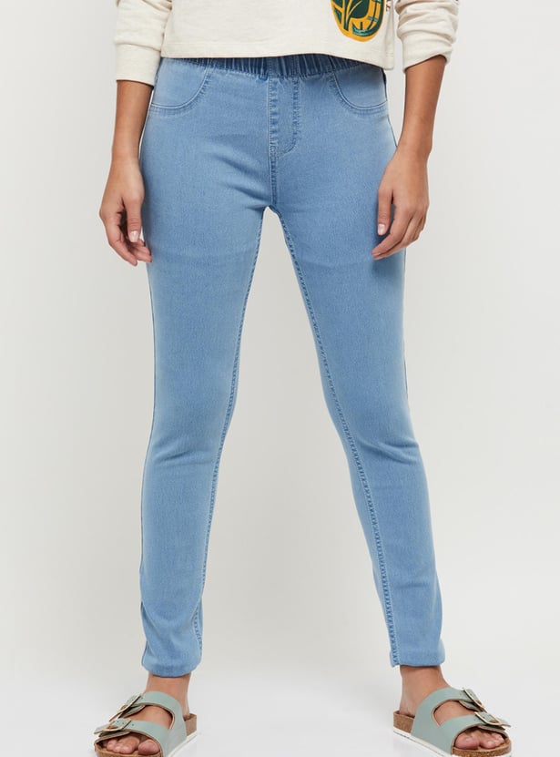 Women Solid Elasticated Ankle-Length Jeggings