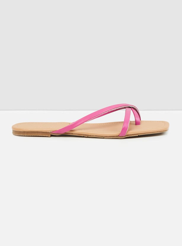 Women Solid Multi-Strap Flat Sandals