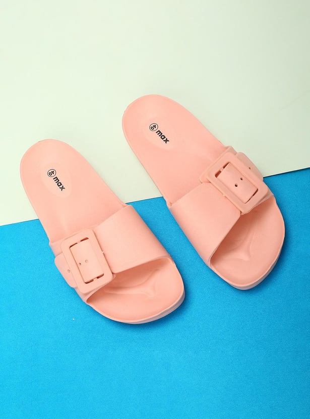 Women Solid Adjustable Sliders