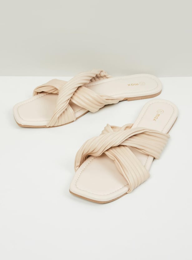 Women Solid Open Toe Flat Sandals
