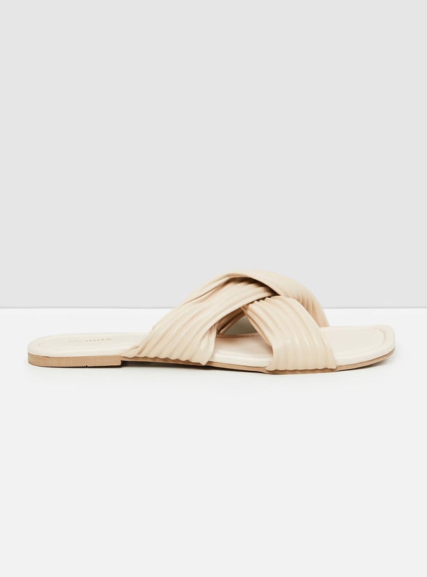 Women Solid Open Toe Flat Sandals