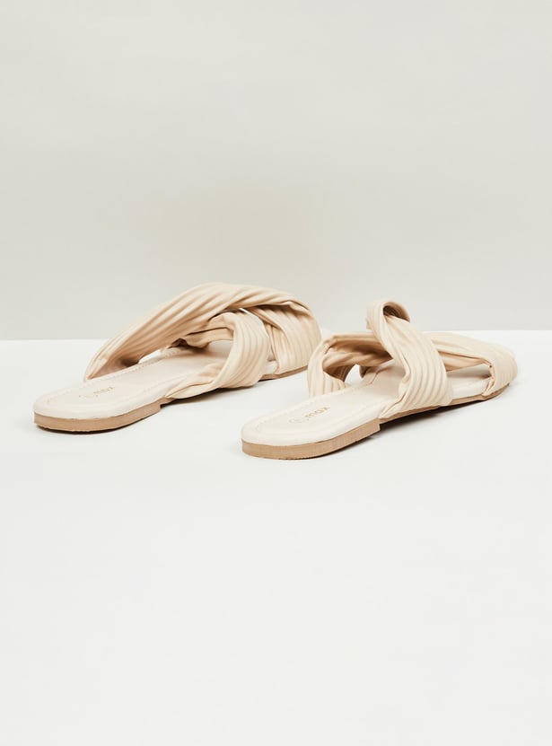Women Solid Open Toe Flat Sandals