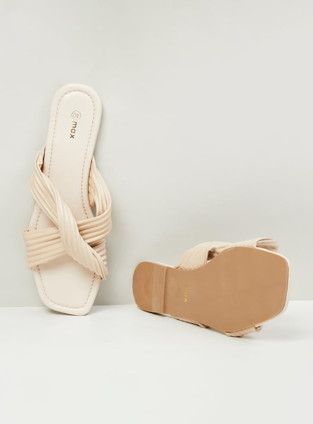 Women Solid Open Toe Flat Sandals