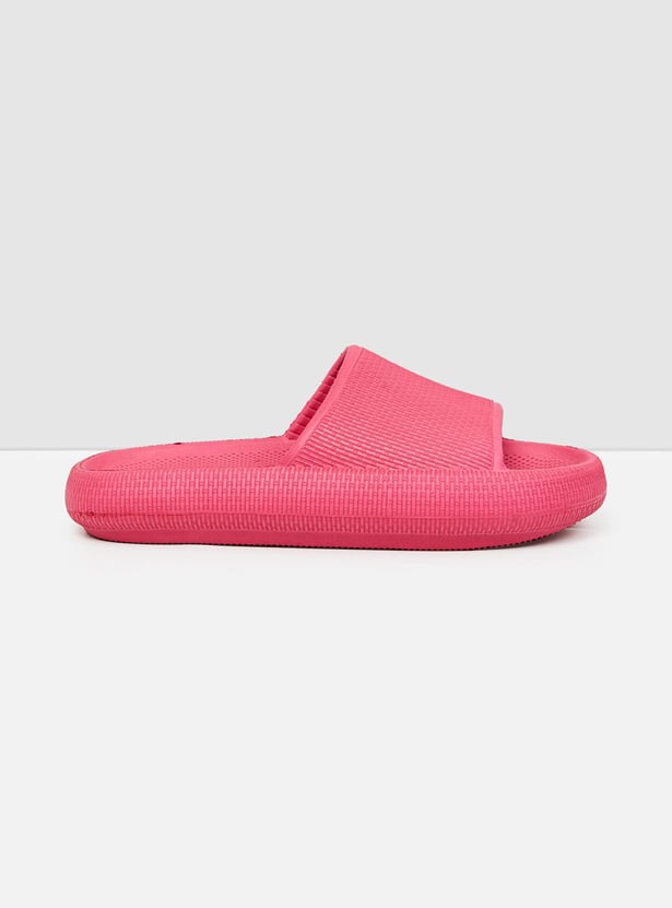 Women Textured Open Toe Sliders
