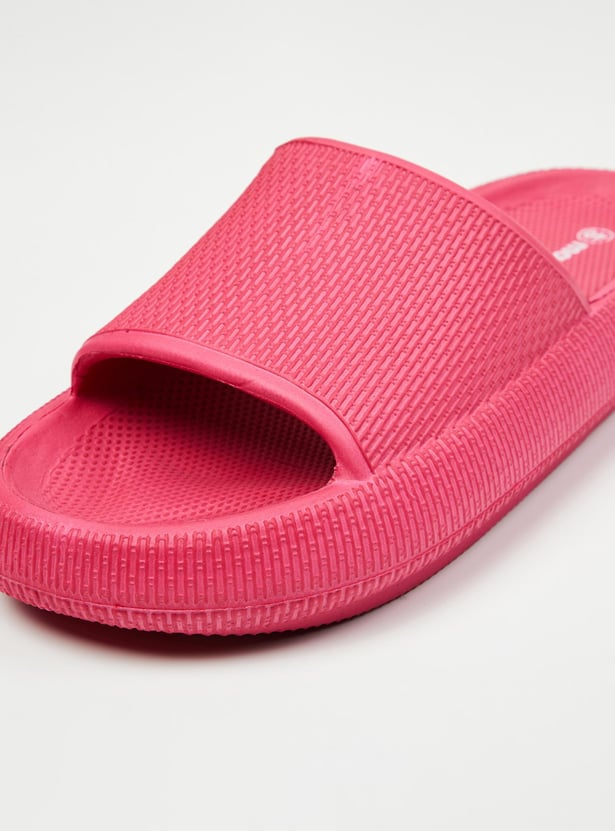 Women Textured Open Toe Sliders