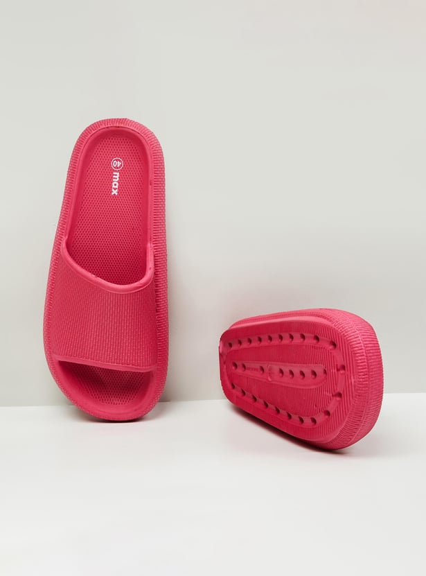 Women Textured Open Toe Sliders