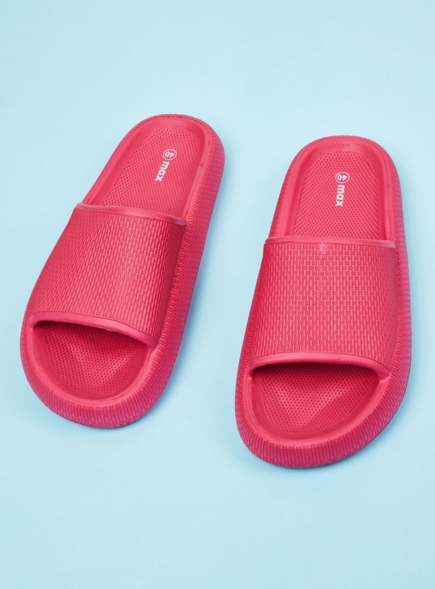 Women Textured Open Toe Sliders