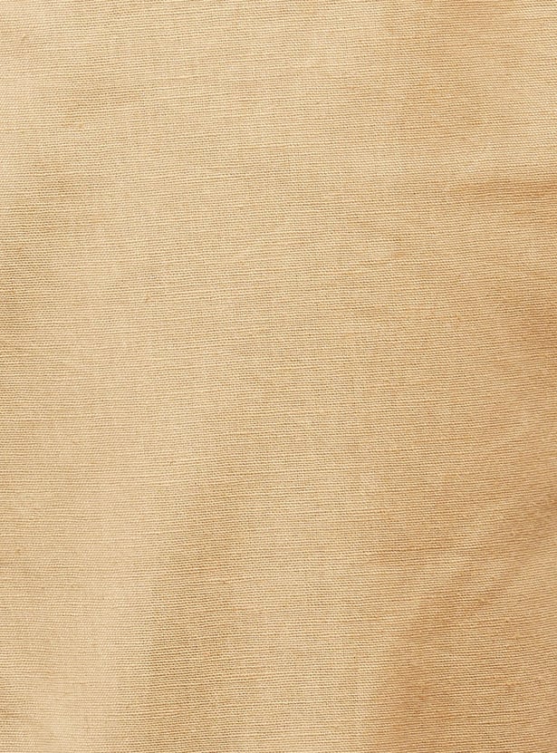 Women Solid Drawstring Closure Flared Pants