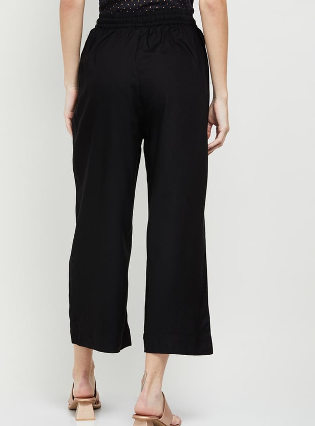 Women Solid Ankle-Length Elasticated Palazzos