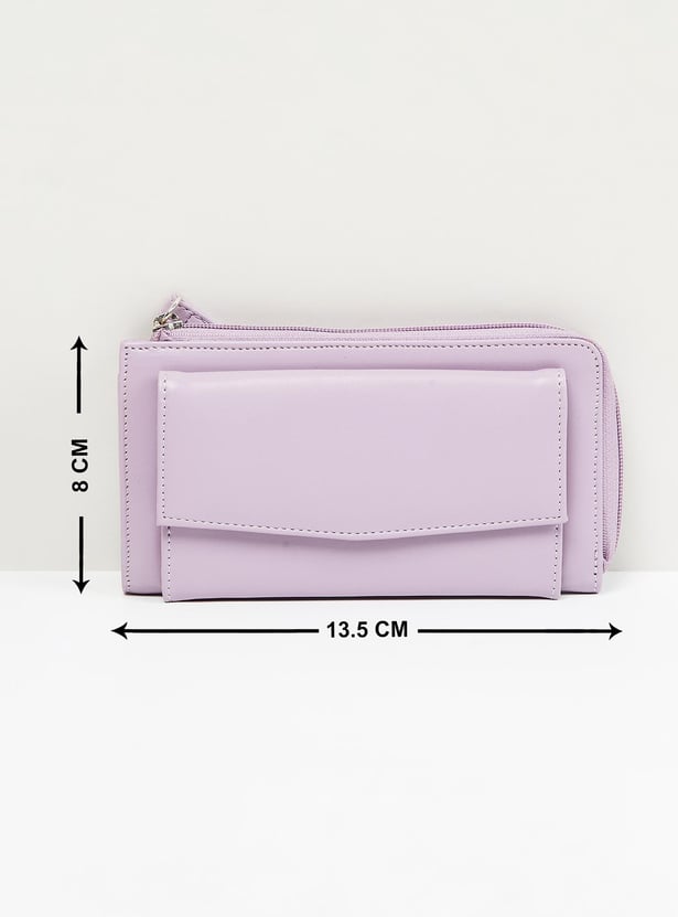 Women Solid Zip Closure Wallet