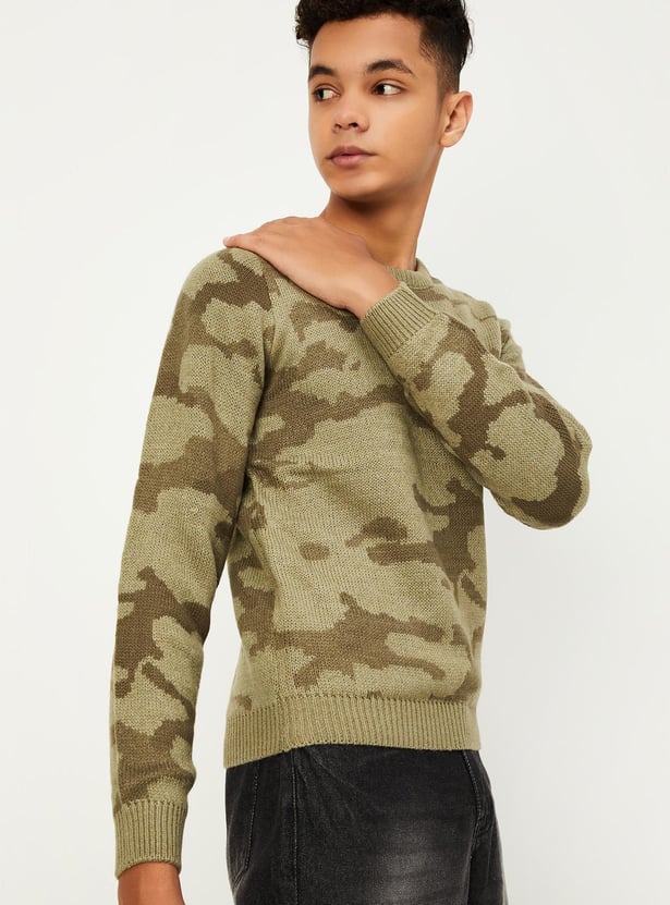 Boys Abstract Printed Sweater