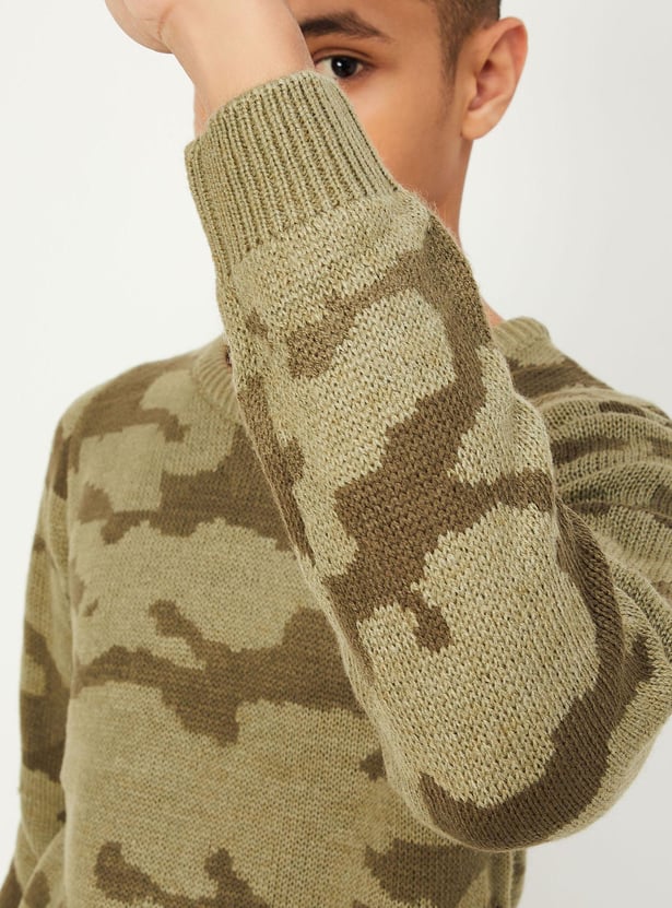 Boys Abstract Printed Sweater
