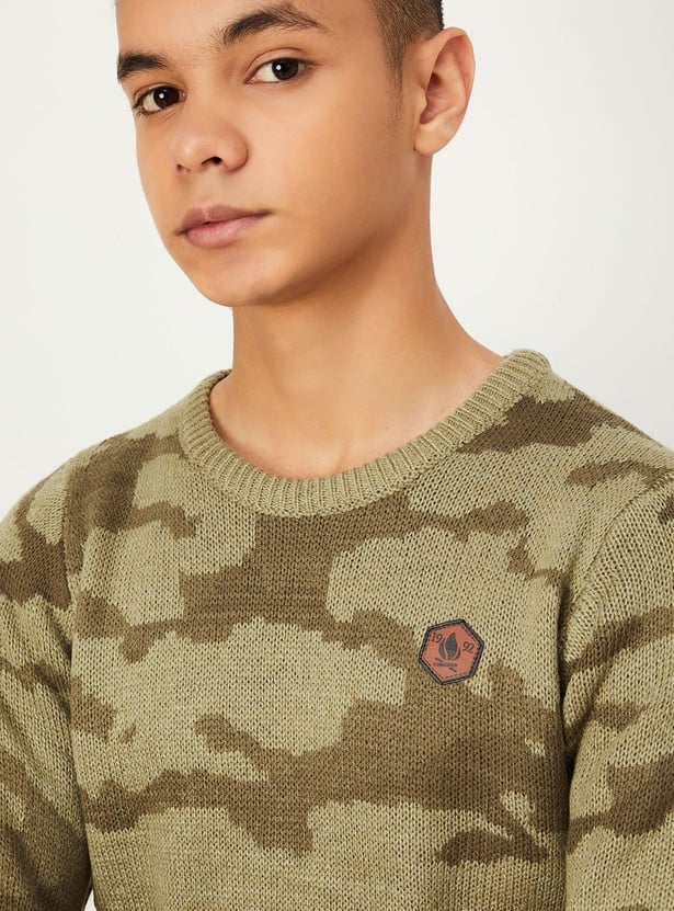 Boys Abstract Printed Sweater