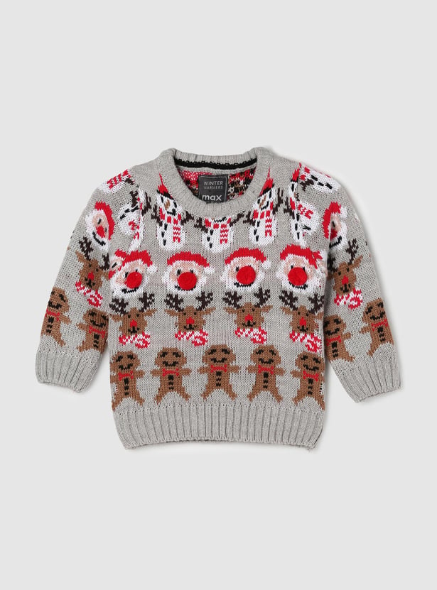 Boys Christmas Printed Heavyweight Sweater