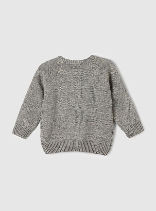 Boys Solid Full Sleeves Sweater