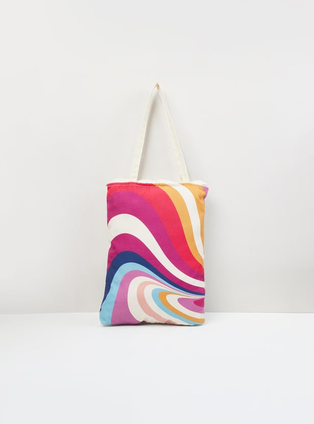 Women Printed Zip Closure Tote Bag