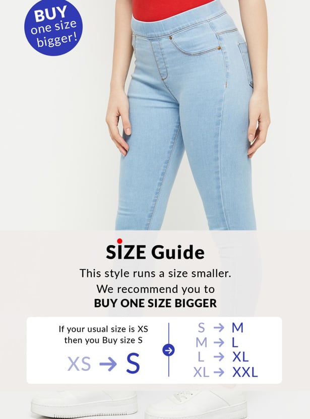 Women Solid Elasticated Skinny Fit Jeggings