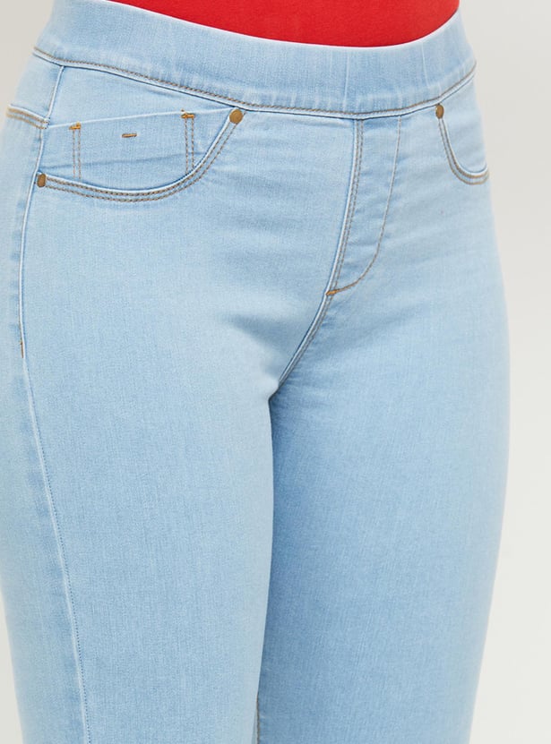Women Solid Elasticated Skinny Fit Jeggings