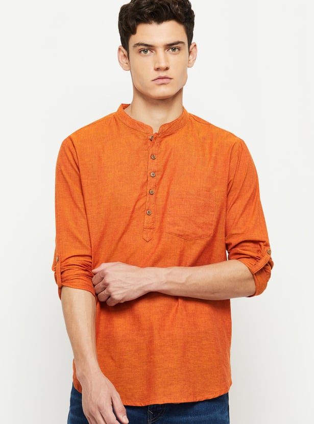 Men Solid Short Kurta