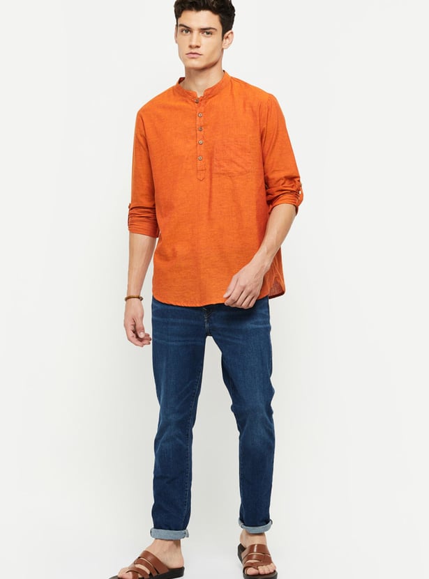 Men Solid Short Kurta