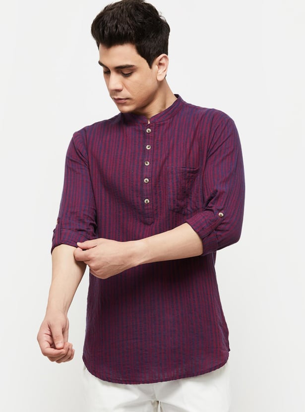 Men Striped Short Kurta 