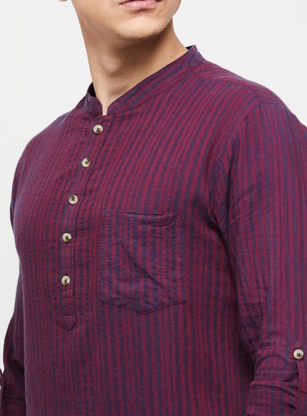 Men Striped Short Kurta 