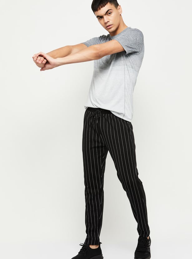 Men Striped Regular Fit Track Pants
