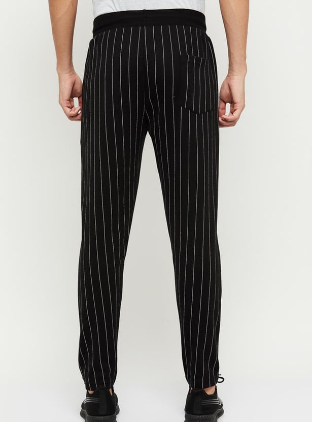 Men Striped Regular Fit Track Pants