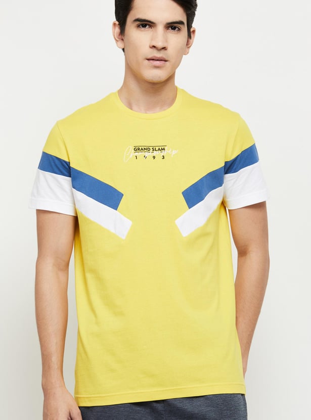 Men Printed Regular Fit Crew Neck T-shirt