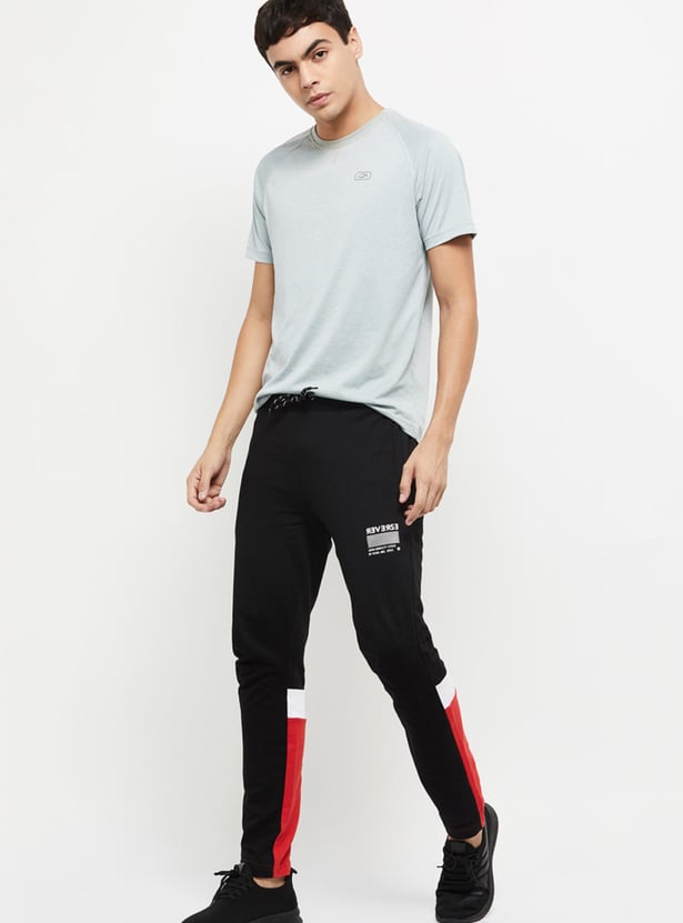 Men Colourblocked Full-Length Joggers