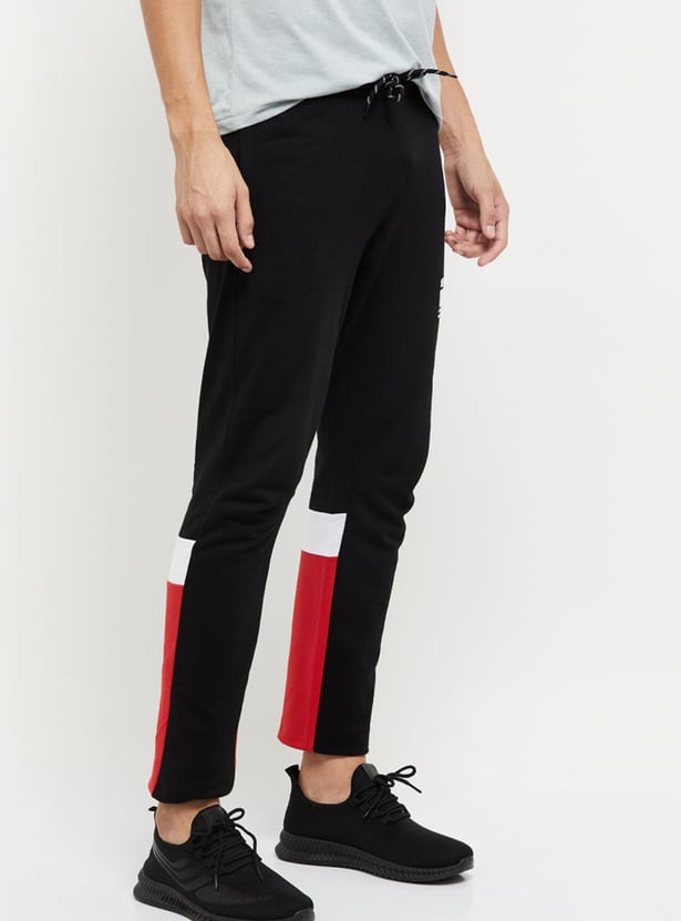 Men Colourblocked Full-Length Joggers