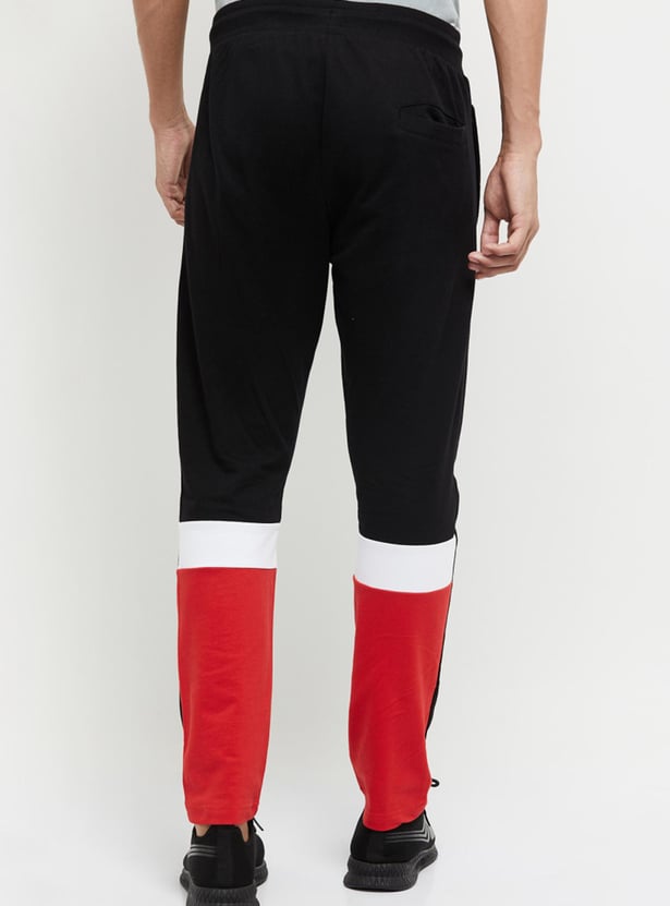Men Colourblocked Full-Length Joggers