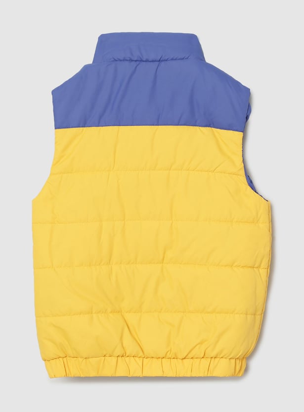 Boys Colourblock Sleeveless Puffer Jacket