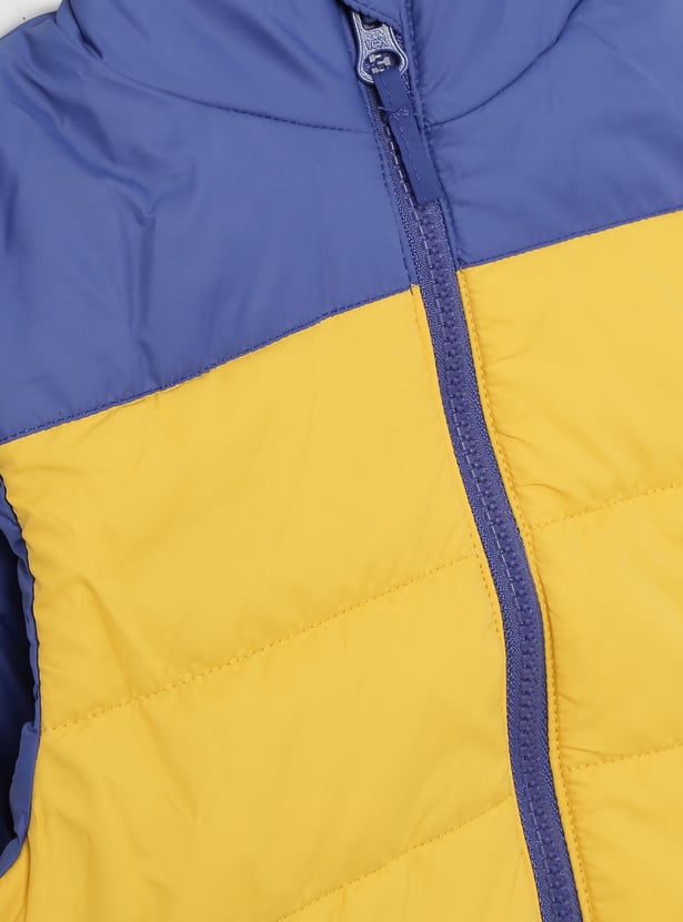 Boys Colourblock Sleeveless Puffer Jacket