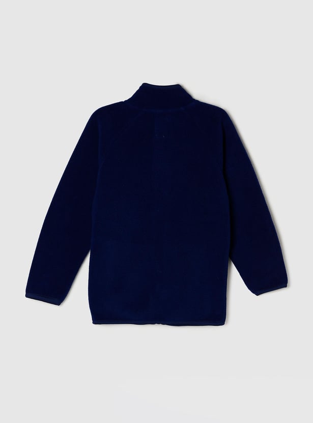 Boys Solid Zip Closure Jacket