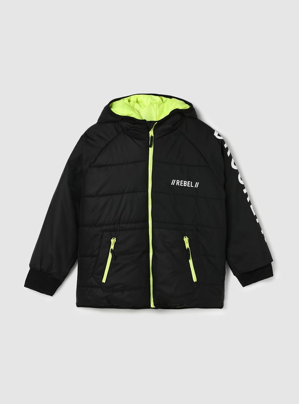 Boys Printed Hooded Puffer Jacket