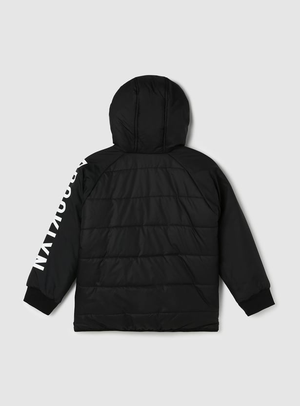 Boys Printed Hooded Puffer Jacket