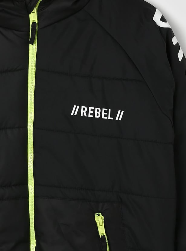 Boys Printed Hooded Puffer Jacket