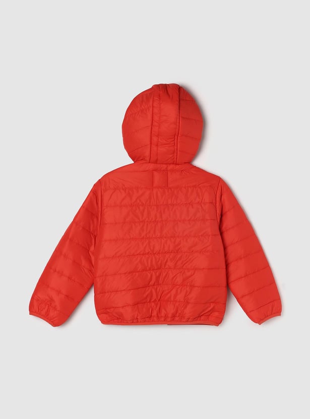 Boys Solid Hooded Puffer Jacket
