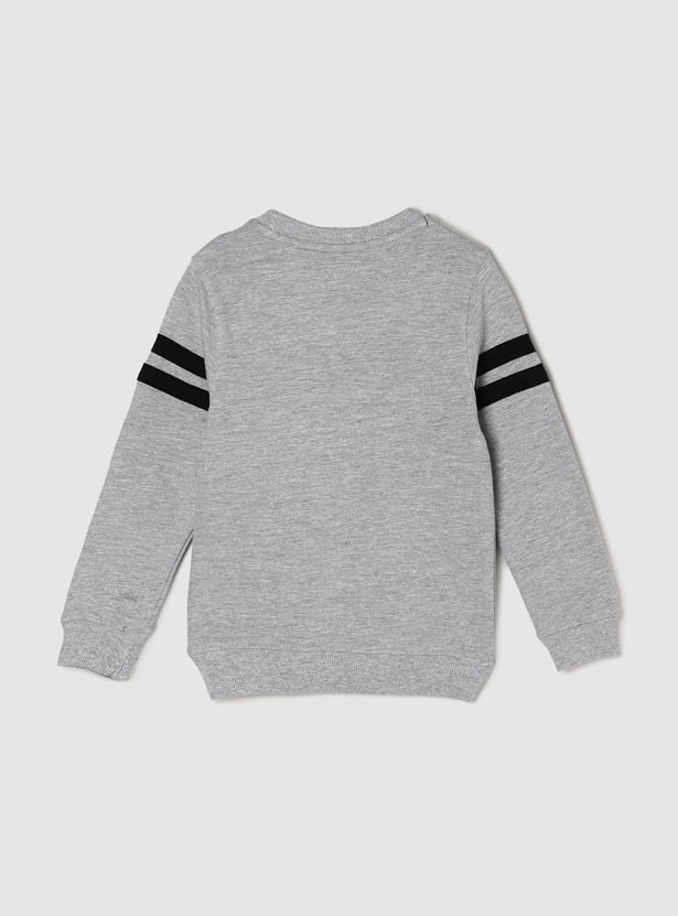 Boys Sequins Embellished Crew Neck Regular Fit Sweatshirt 