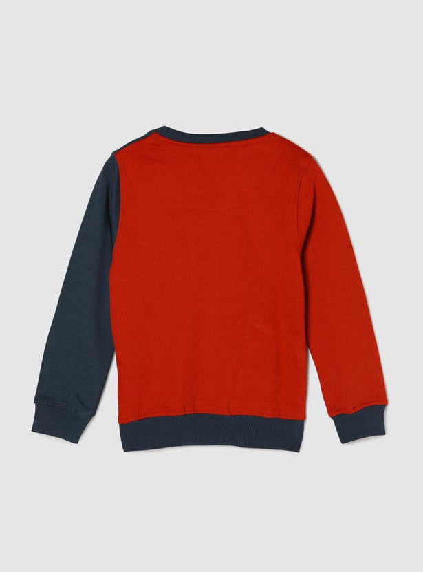 Boys Embroidered Crew Neck Sweatshirt