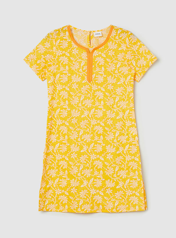 Girls Printed Short Sleeves Kurta