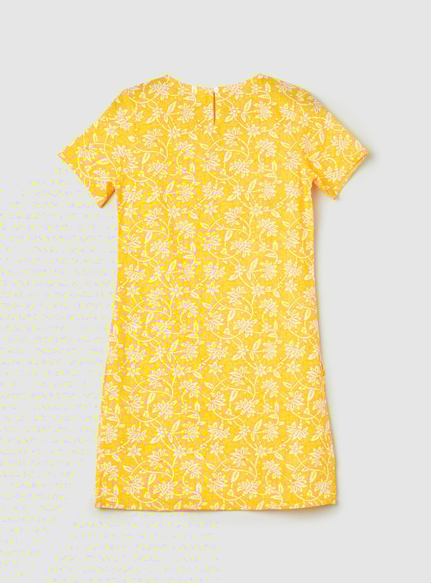 Girls Printed Short Sleeves Kurta